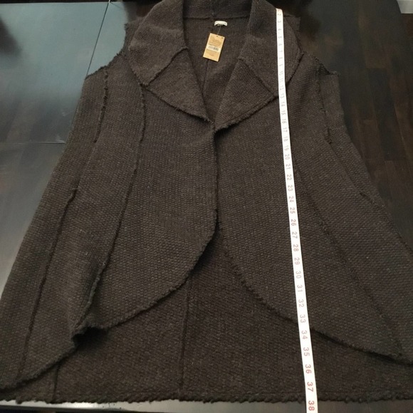 Daniel Cremieux Long Draped Open Front Vest Wool Blend Size L NWT - Picture 7 of 10